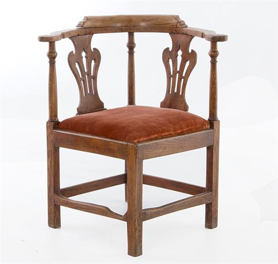 George III elm corner chair late 13a6a2