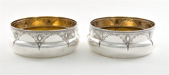 Pair German silver centerbowls