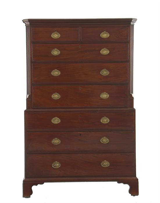 George III mahogany chest on chest 13a6cd