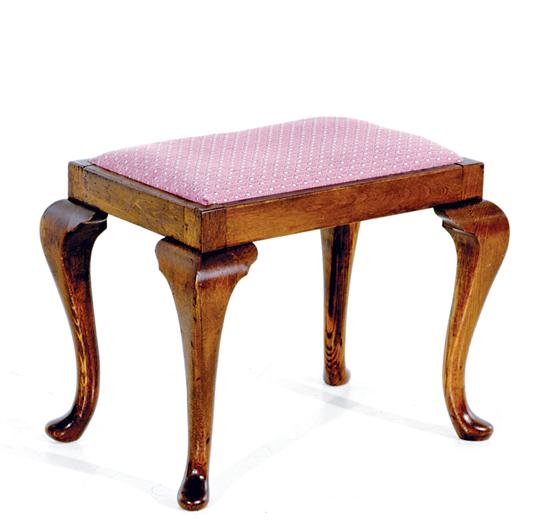 English elm footstool early 20th