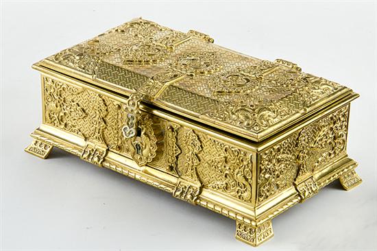 Continental solid brass jewel chest