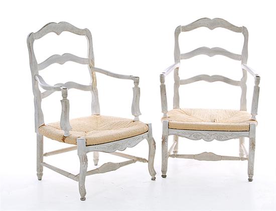 Pair French Provincial painted 13a75a