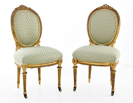 Pair Louis XVI style carved giltwood 13a762