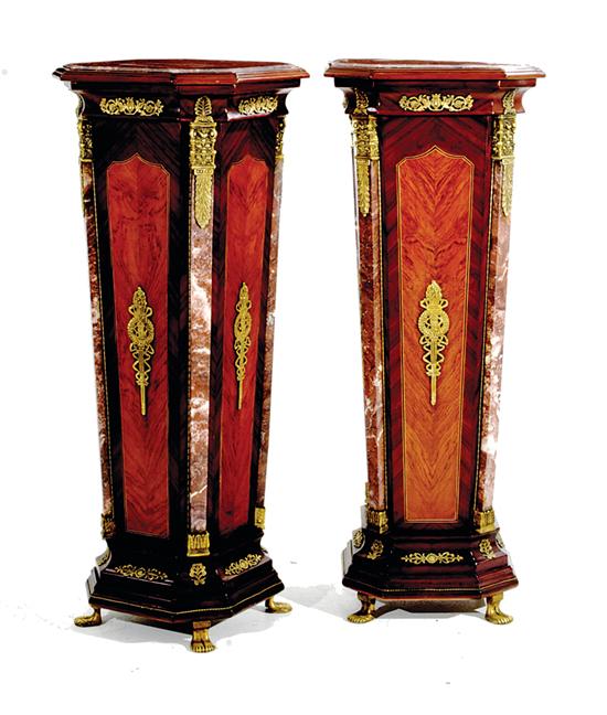 Pair bronze-mounted marble and