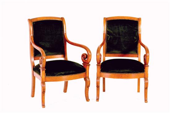 Pair French Empire style fruitwood