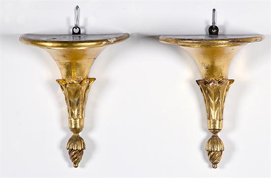 Pair Georgian giltwood wall brackets