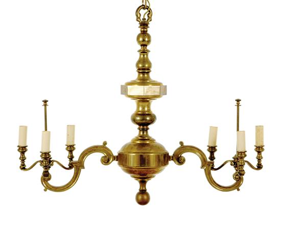 Chapman brass six light chandelier 13a7b9