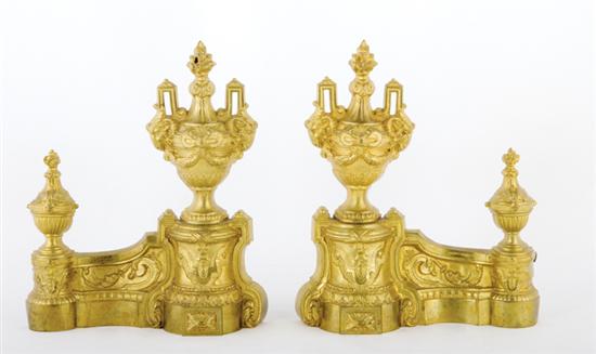Pair French gilt bronze chenets 13a7c5