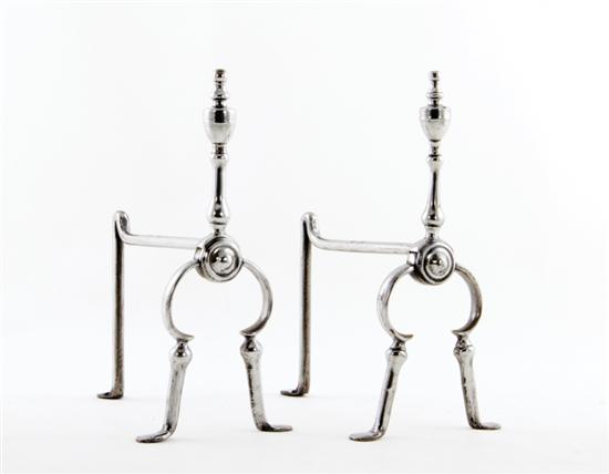 Pair English steel andirons 19th 13a7ed