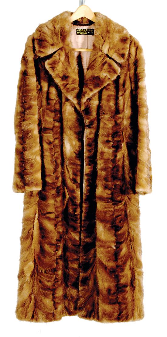 Full-length mink coat light brown