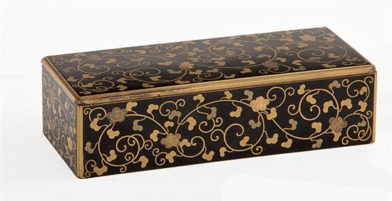 Japanese lacquer covered box mid