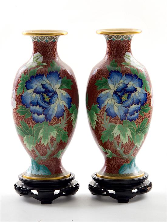 Pair Chinese cloisonne vases circa 13a82c