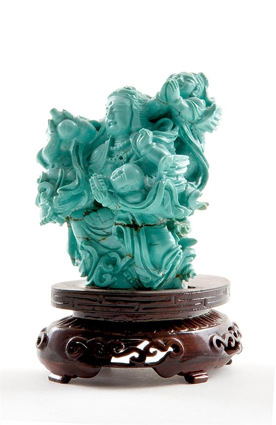 Chinese carved turquoise statuette