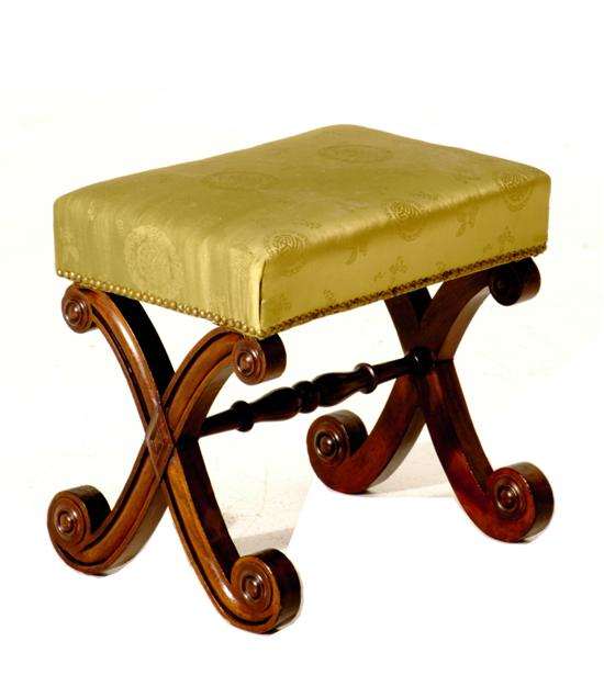 American Classical mahogany footstool