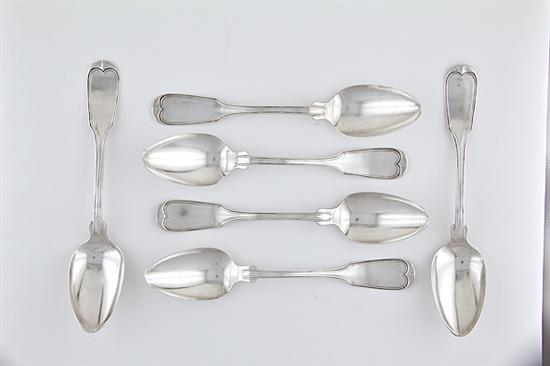 Set of New Orleans coin silver spoons