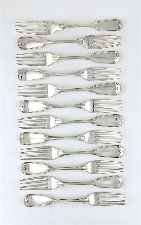American coin silver fork set Gale