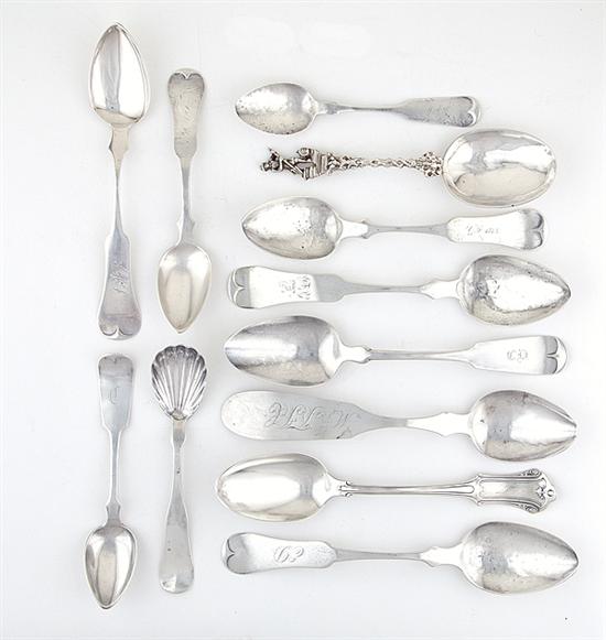 Collection American coin silver spoons