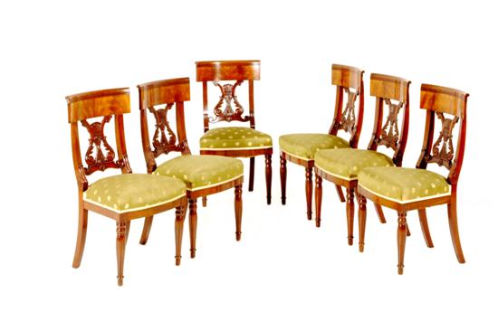 Set of six Classical carved mahogany