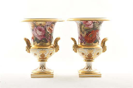 Fine pair English porcelain campana 13a8de