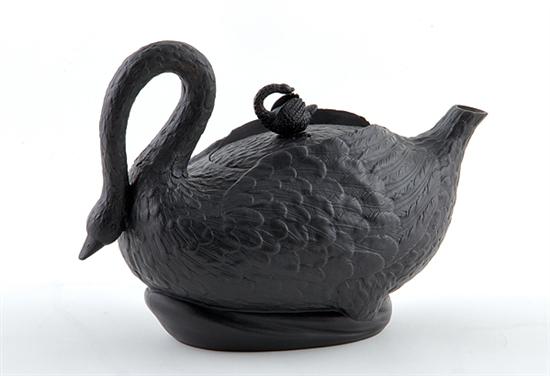 Rare blackware swan form teapot 13a91f