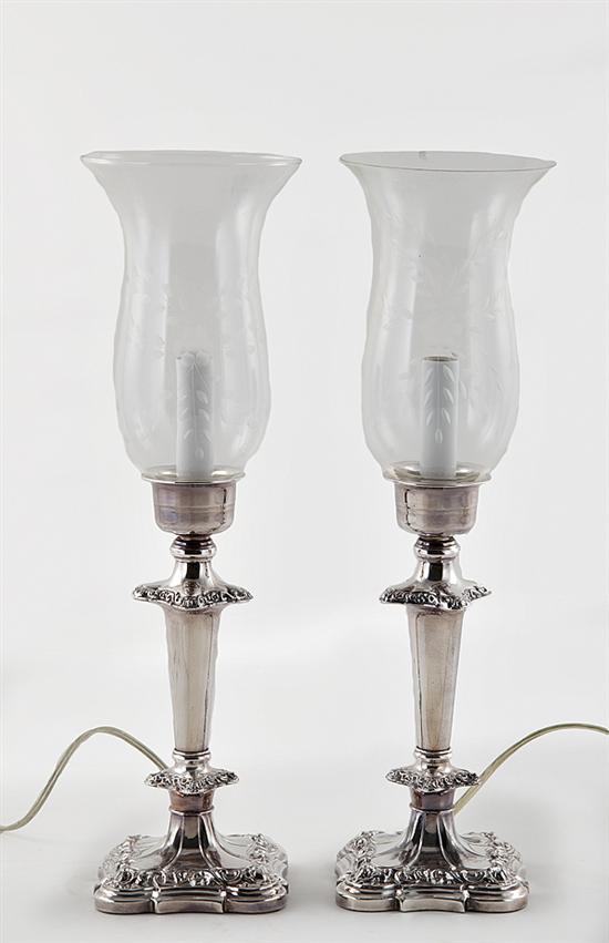 Pair silverplate candlesticks with 13a958