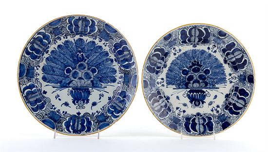 Delft peacock pattern chargers