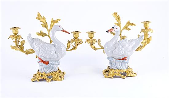 Pair Rococo style gilt bronze mounted 13a9ab