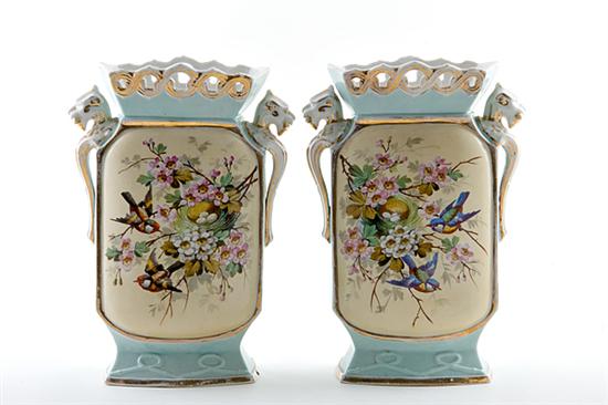 Pair Paris porcelain vases second
