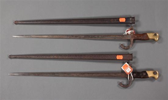 Two French Model 1874 Epee sword bayonets: