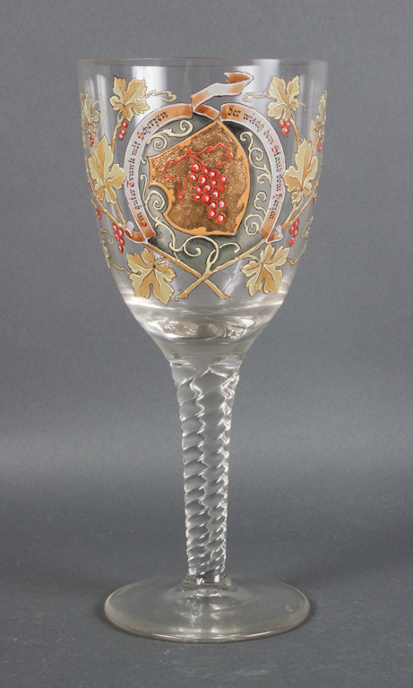 German enameled glass wine goblet 13aa5c