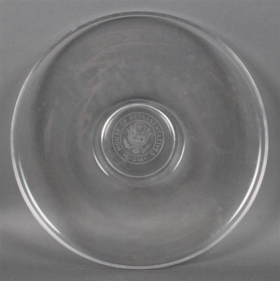 Acid etched glass center bowl with