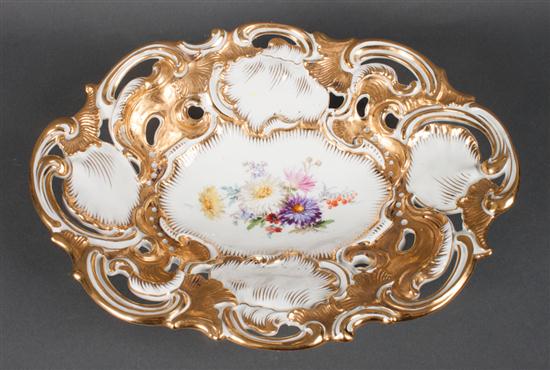 Meissen porcelain molded parcel-gilt