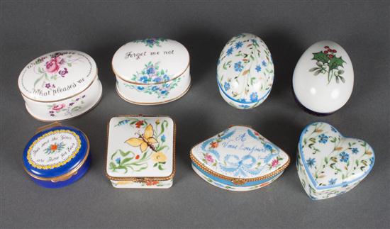 Five Limoges porcelain boxes two 13aa75