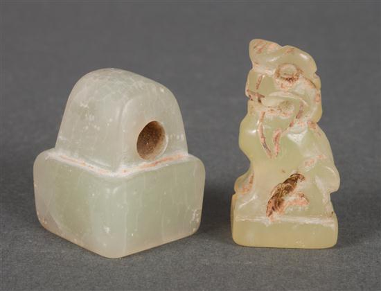 Two carved hardstone seals in the