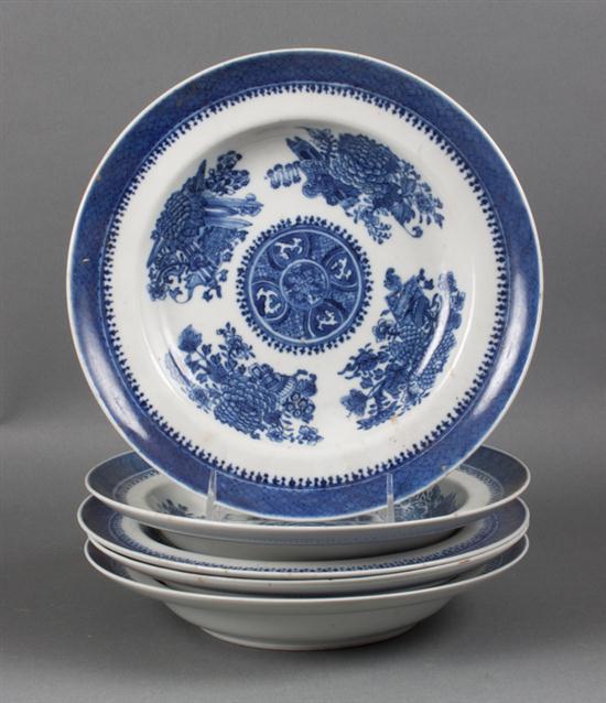 Five Chinese Export Blue Fitzhugh porcelain