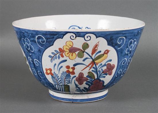 Dutch polychrome Delftware bowl bearing