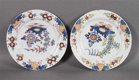 Two Liverpool polychrome Delftware 13aae9