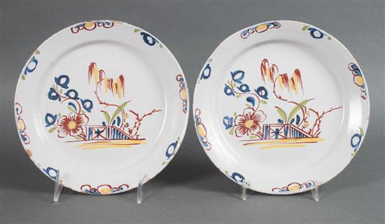 Pair of English polychrome Delftware 13aaea