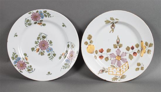 Two Liverpool floral polychrome