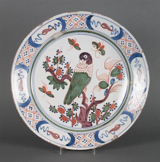 Bristol polychrome Delftware charger 13aae2