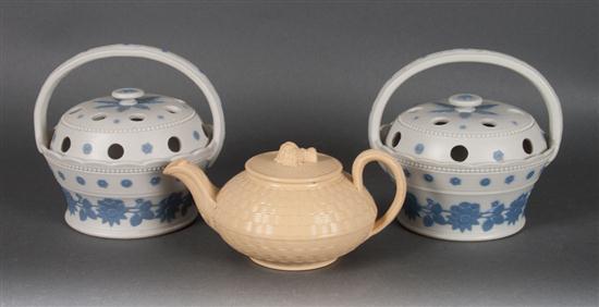 Pair of Staffordshire stoneware