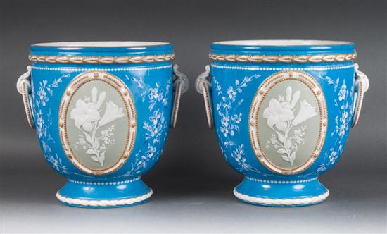 Pair of French porcelain cachepots 13ab36