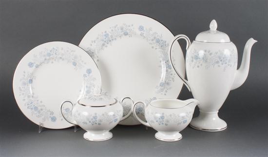 Wedgwood china floral decorated 79-piece