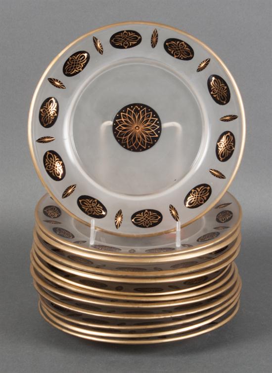 Set of 12 Continental gilt-decorated