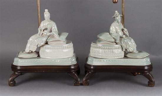 Pair of Chinese style celadon porcelain 13ab4d