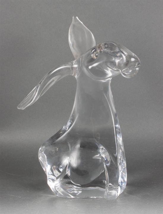 Daum crystal donkey figure 20th century;