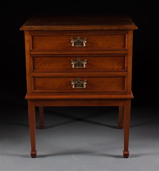 Victorian fruitwood three-drawer