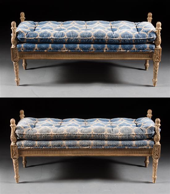 Pair Louis XVI style carved and