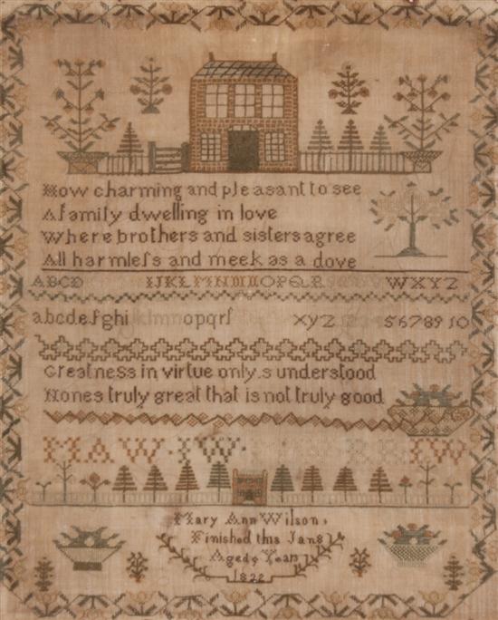 19th century needlepoint sampler 13ac3f