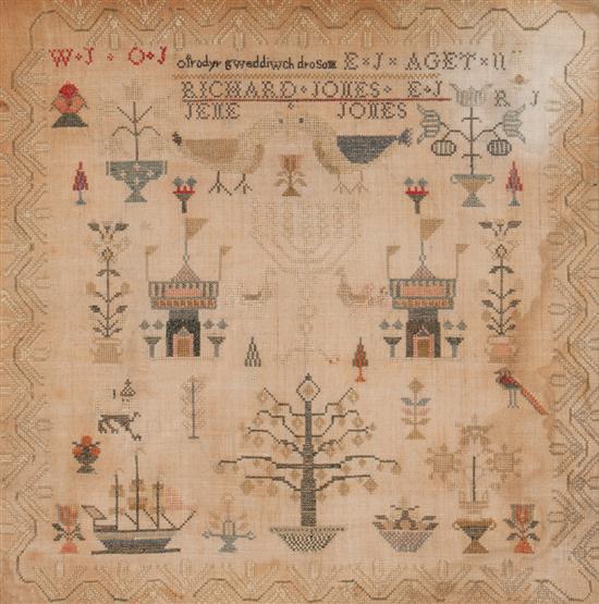 19th century needlepoint sampler 13ac46